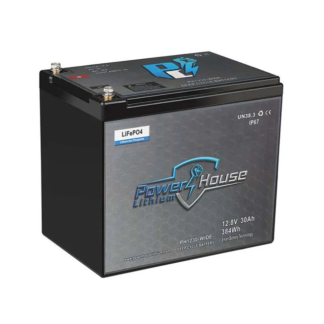 PowerHouse 12V 30AH (WIDE) WITH CHARGER - Premium Lithium Battery from Brushy Creek Marine - Just $229.99! Shop now at Brushy Creek Marine