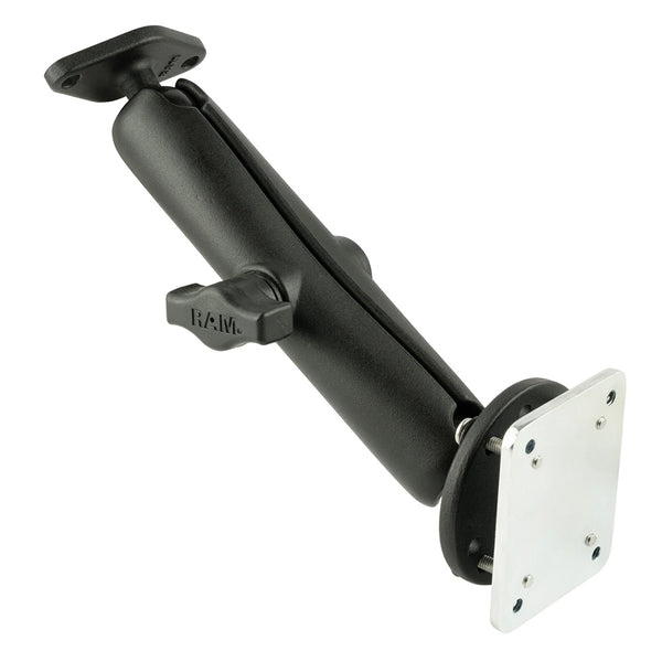 RAM Mount Double Ball Drill-Down Mount w/Diamond Plate  Backer Plate [RAM-B-138U-C-INT3] - Premium Surface Mount from RAM Mounting Systems - Just $56.49! Shop now at Brushy Creek Marine