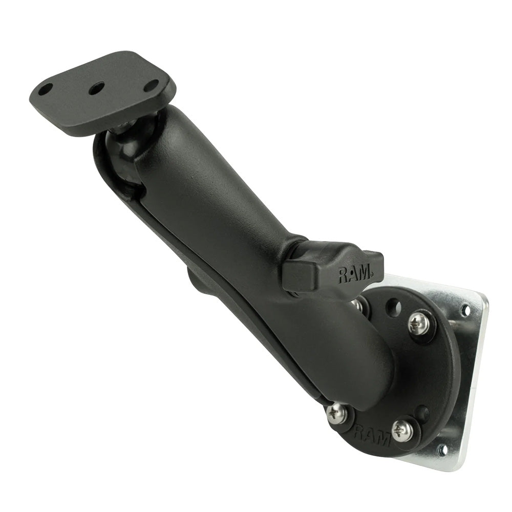 RAM Mount Double Ball Drill-Down Mount w/Diamond Plate  Backer Plate [RAM-B-138U-C-INT3] - Premium Surface Mount from RAM Mounting Systems - Just $55.49! Shop now at Brushy Creek Marine