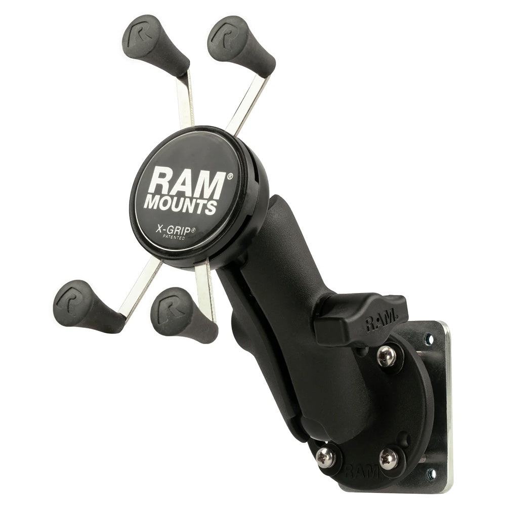 RAM Mount X-Grip Phone Mount w/Drill-Down Base  Backer Plate [RAM-B-138-UN7-225B2U] - Premium Surface Mount from RAM Mounting Systems - Just $67.99! Shop now at Brushy Creek Marine