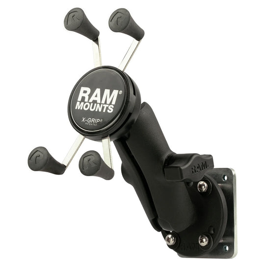 RAM Mount X-Grip Phone Mount w/Drill-Down Base  Backer Plate [RAM-B-138-UN7-225B2U] - Premium Surface Mount from RAM Mounting Systems - Just $67.99! Shop now at Brushy Creek Marine