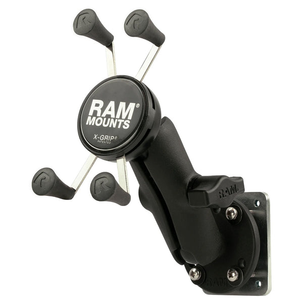 RAM Mount X-Grip Phone Mount w/Drill-Down Base  Backer Plate [RAM-B-138-UN7-225B2U] - Premium Surface Mount from RAM Mounting Systems - Just $69.49! Shop now at Brushy Creek Marine