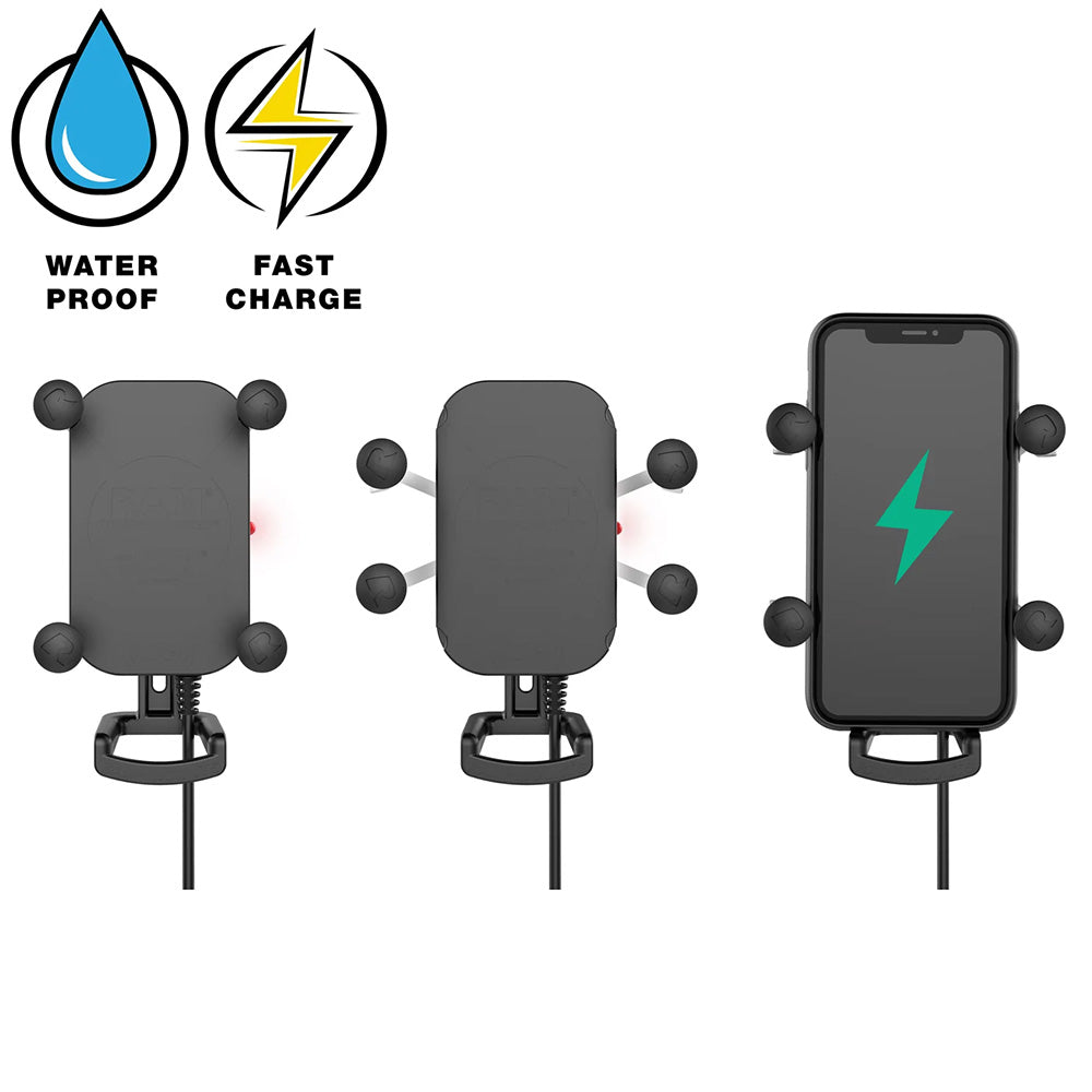 RAM Mount Tough-Charge 15W Waterproof Wireless Charging Motorcycle Mount [RAM-B-149Z-A-UN12W-V7M-1] - Premium Cell Phone Mounts from RAM Mounting Systems - Just $233.49! Shop now at Brushy Creek Marine