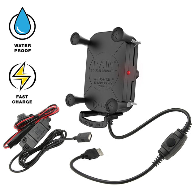 RAM Mount Tough-Charge 15W Waterproof Wireless Charging Holder w/Charger [RAM-HOL-UN12WB-V7M-1] - Premium Cell Phone Mounts from RAM Mounting Systems - Just $205.49! Shop now at Brushy Creek Marine