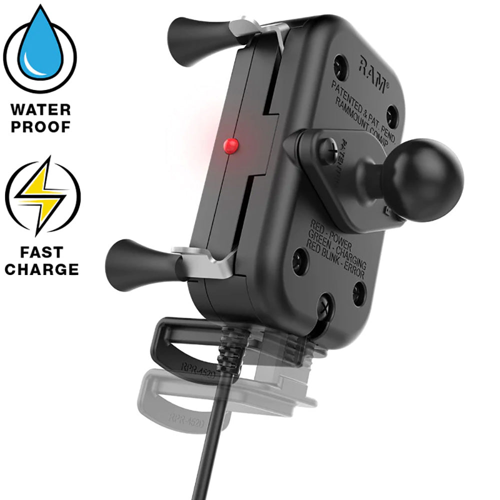 RAM Mount Tough-Charge 15W Wireless Charging Mount w/Tough-Claw [RAM-B-400-A-UN12W-V7M-1] - Premium Cell Phone Mounts from RAM Mounting Systems - Just $251.49! Shop now at Brushy Creek Marine