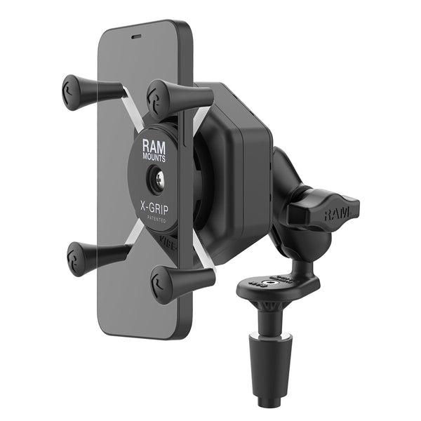 RAM Mount RAM X-Grip Phone Mount w/Vibe-Safe  Fork Stem Base - Short [RAM-B-176-A-UN7-462] - Premium Cell Phone Mounts from RAM Mounting Systems - Just $105.99! Shop now at Brushy Creek Marine