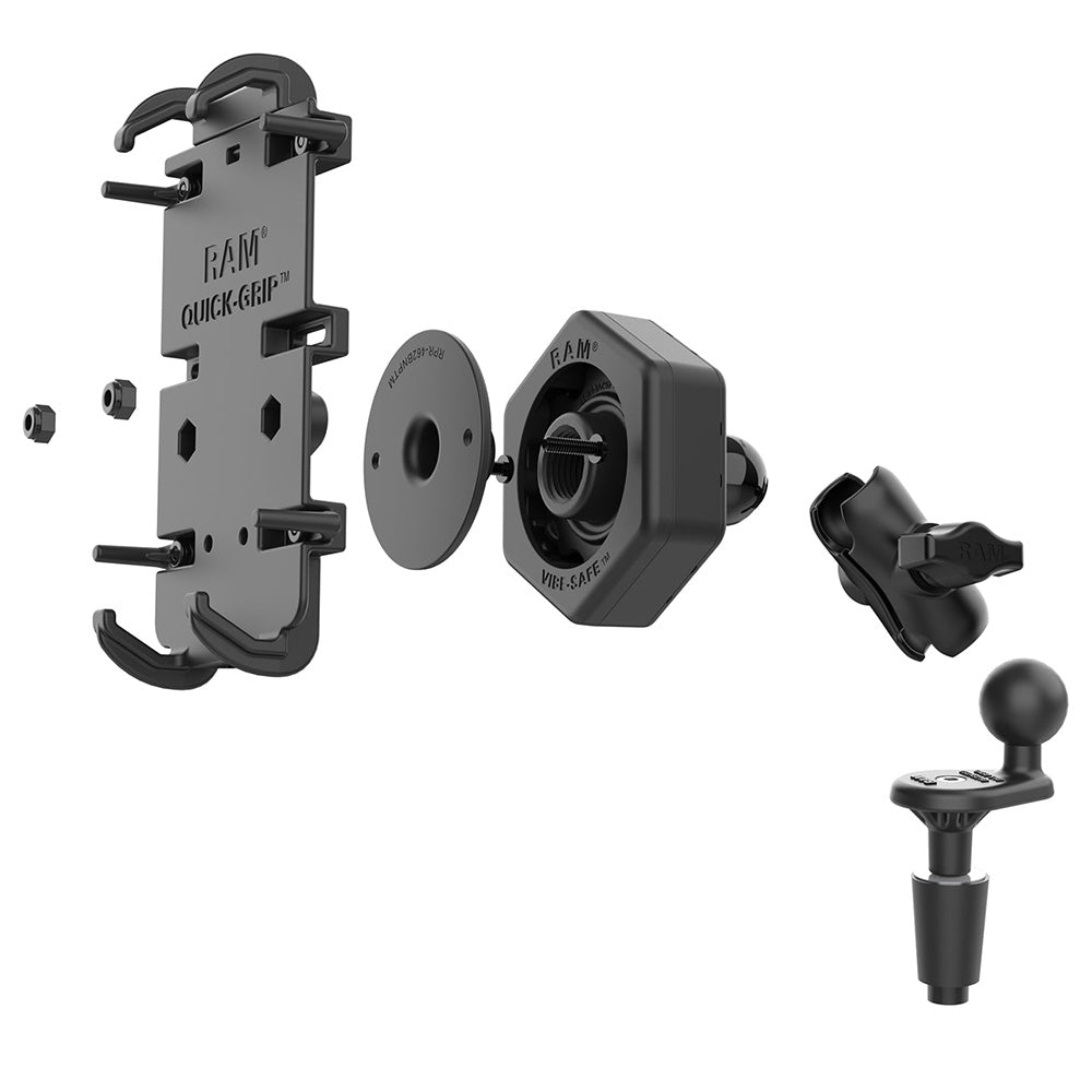 RAM Mount RAM Quick-Grip XL Phone Mount w/Vibe-Safe  Fork Stem Base - Short [RAM-B-176-A-PD4-462] - Premium Cell Phone Mounts from RAM Mounting Systems - Just $99.99! Shop now at Brushy Creek Marine