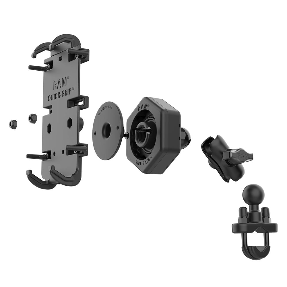 RAM Mount RAM Quick-Grip XL Phone Mount w/Vibe-Safe  U-Bolt Base - Short [RAM-B-149Z-A-PD4-462] - Premium Cell Phone Mounts from RAM Mounting Systems - Just $96.99! Shop now at Brushy Creek Marine