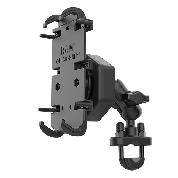 RAM Mount RAM Quick-Grip XL Phone Mount w/Vibe-Safe  U-Bolt Base - Short [RAM-B-149Z-A-PD4-462] - Premium Cell Phone Mounts from RAM Mounting Systems - Just $98.99! Shop now at Brushy Creek Marine