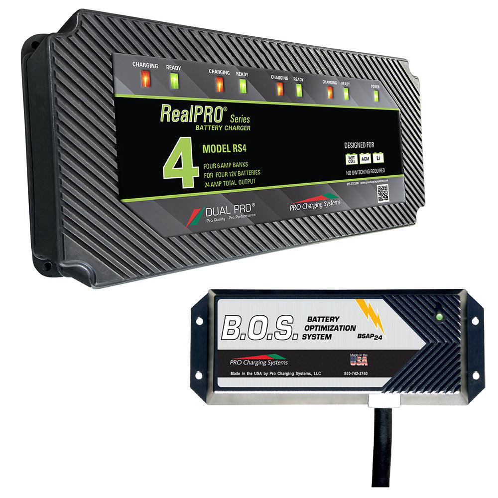 Dual Pro RS4 4 Bank Battery Charger w/3 Bank B.O.S. [RS4/BOS12V3] - Premium Battery Chargers from Dual Pro - Just $765.99! Shop now at Brushy Creek Marine
