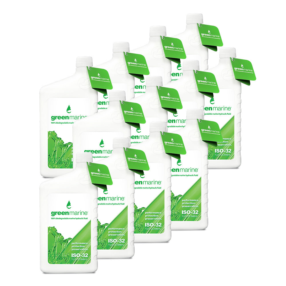 Power-Pole Green Marine ISO-32 Hydraulic Fluid Case (12 One-Quart Bottles) [GM-ISO32-CASE-F] - Premium Anchoring Accessories from Power-Pole - Just $295.99! Shop now at Brushy Creek Marine