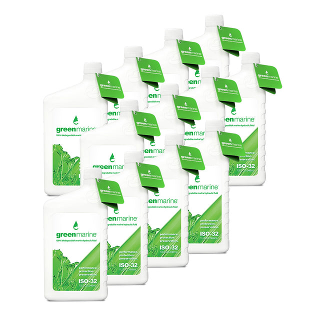 Power-Pole Green Marine ISO-32 Hydraulic Fluid Case (12 One-Quart Bottles) [GM-ISO32-CASE-F] - Premium Anchoring Accessories from Power-Pole - Just $295.99! Shop now at Brushy Creek Marine
