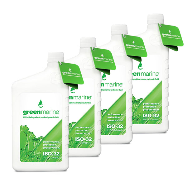 Power-Pole 4-Pack of Green Marine ISO-32 Hydraulic Fluid (1 qt Bottles) [GM-ISO32-QT-4PK] - Premium Anchoring Accessories from Power-Pole - Just $99.99! Shop now at Brushy Creek Marine