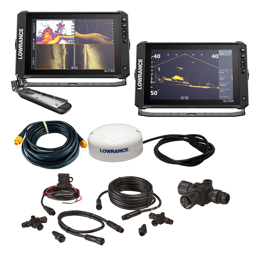 Lowrance Elite FS 12 BOAT in A BOX with Active Imaging 3-in-1 - 2 Displays, TD, GPS Antenna, Starter Kit, 25' Ethernet Cable [000-16477-001] - Premium GPS - Fishfinder Combos from Lowrance - Just $4499! Shop now at Brushy Creek Marine