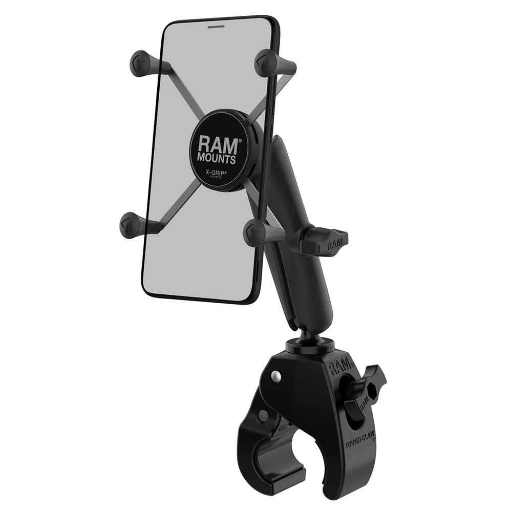 RAM Mount RAM X-Grip Large Phone Mount w/Tough-Claw Medium Clamp Base - Long [RAM-B-404-C-UN10U] - Premium Cell Phone Mounts from RAM Mounting Systems - Just $100.49! Shop now at Brushy Creek Marine