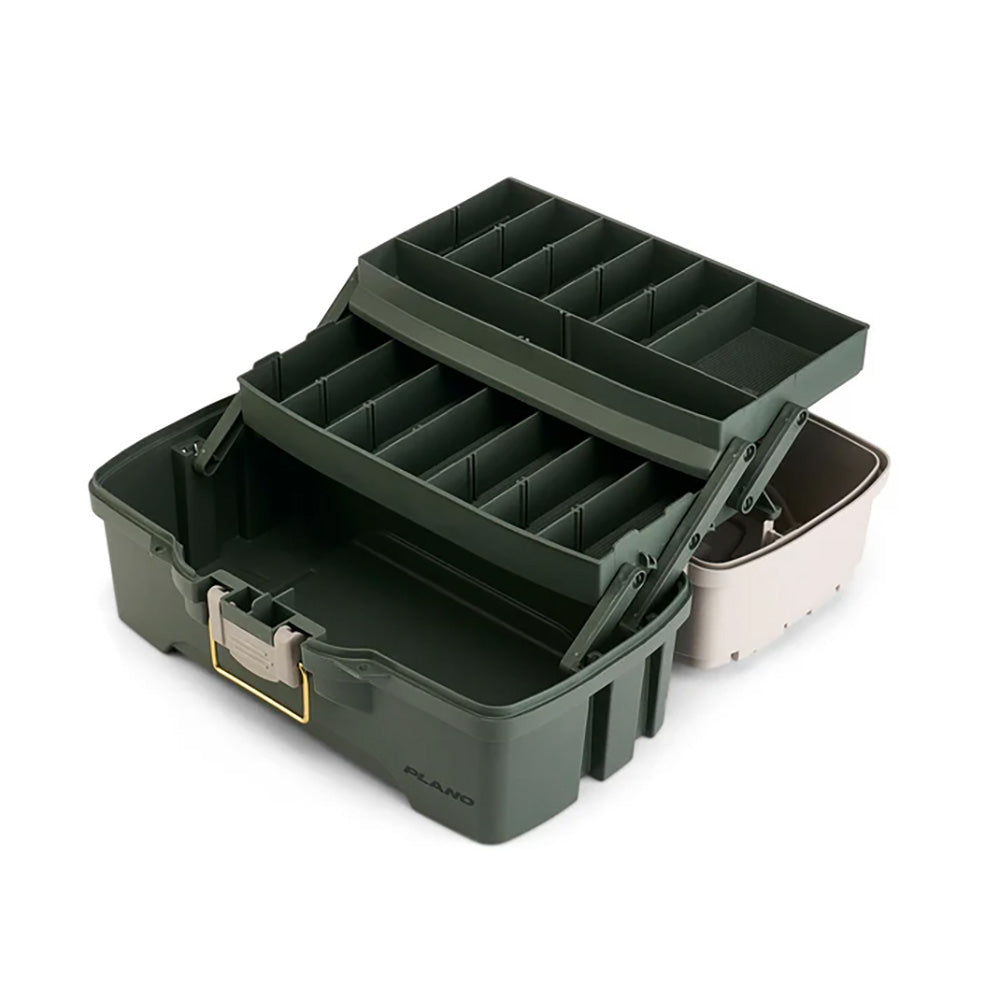 Plano Two-Tray Tackle Box - Green/Tan [P000404] - Premium Tackle Storage from Plano - Just $19.99! Shop now at Brushy Creek Marine