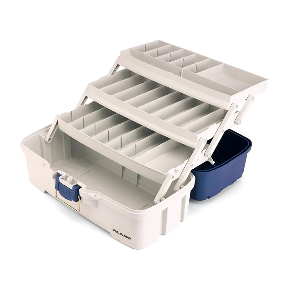 Plano Three-Tray Tackle Box - Blue/White [P000405] - Premium Tackle Storage from Plano - Just $24.99! Shop now at Brushy Creek Marine