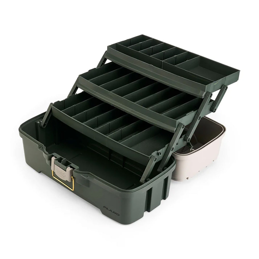 Plano Three-Tray Tackle Box - Green/Tan [P000407] - Premium Tackle Storage from Plano - Just $24.99! Shop now at Brushy Creek Marine