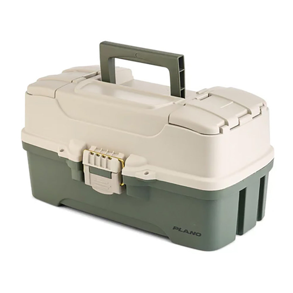 Plano Three-Tray Tackle Box - Green/Tan [P000407] - Premium Tackle Storage from Plano - Just $24.99! Shop now at Brushy Creek Marine