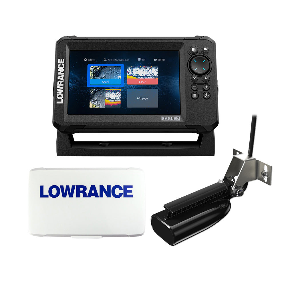 Lowrance Eagle 7 w/SplitShot T/M Transducer  Inland Charts  Suncover [000-16658-001] - Premium GPS - Fishfinder Combos from Lowrance - Just $535.99! Shop now at Brushy Creek Marine