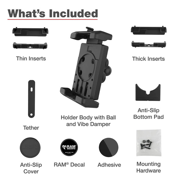 Ram Mount RAM Quick-Grip Pro XL Phone Holder w/Ball  Vibration Damper [RAM-HOL-PD7BVU] - Premium Cell Phone Mounts from RAM Mounting Systems - Just $110.99! Shop now at Brushy Creek Marine