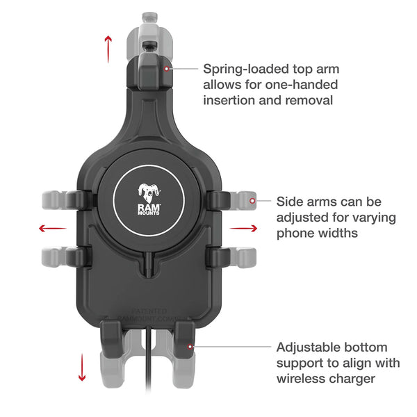 Ram Mount RAM Quick-Grip Pro w/Ball  Qi2 15W Wireless Charger [RAM-HOL-PD5B-W2MU] - Premium Cell Phone Mounts from RAM Mounting Systems - Just $154.99! Shop now at Brushy Creek Marine