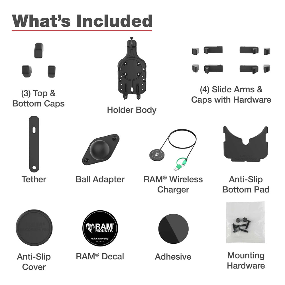 Ram Mount RAM Quick-Grip Pro w/Ball  Qi2 15W Wireless Charger [RAM-HOL-PD5B-W2MU] - Premium Cell Phone Mounts from RAM Mounting Systems - Just $154.99! Shop now at Brushy Creek Marine