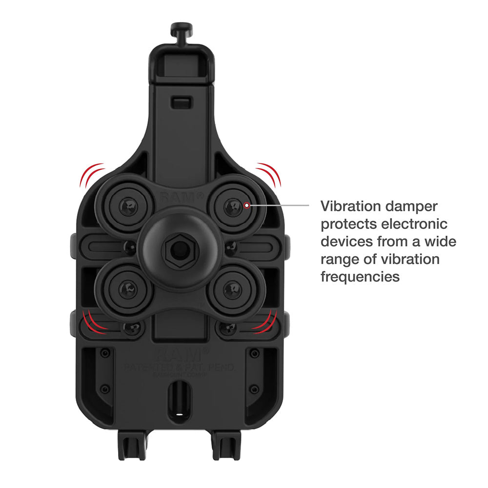 Ram Mount RAM Quick-Grip Pro Phone Holder w/Ball  Vibration Damper [RAM-HOL-PD5BVU] - Premium Cell Phone Mounts from RAM Mounting Systems - Just $127.99! Shop now at Brushy Creek Marine