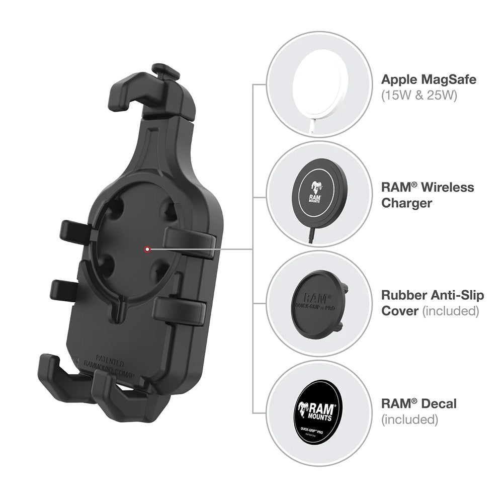 Ram Mount RAM Quick-Grip Pro Phone Holder w/Ball  Vibration Damper [RAM-HOL-PD5BVU] - Premium Cell Phone Mounts from RAM Mounting Systems - Just $127.99! Shop now at Brushy Creek Marine