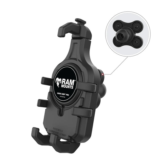 Ram Mount RAM Quick-Grip Pro Phone Holder w/Ball  Vibration Damper [RAM-HOL-PD5BVU] - Premium Cell Phone Mounts from RAM Mounting Systems - Just $127.99! Shop now at Brushy Creek Marine
