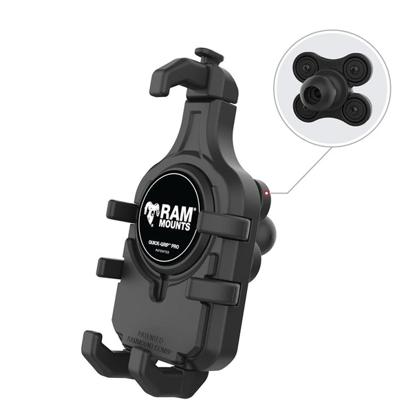 Ram Mount RAM Quick-Grip Pro Phone Holder w/Ball  Vibration Damper [RAM-HOL-PD5BVU] - Premium Cell Phone Mounts from RAM Mounting Systems - Just $127.99! Shop now at Brushy Creek Marine
