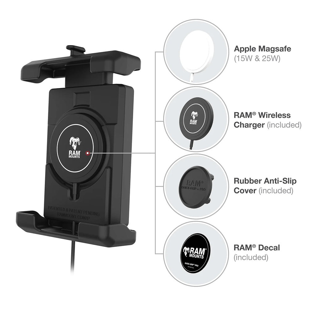 Ram Mount RAM Quick-Grip Pro XL w/Ball  Qi2 15W Wireless Charger [RAM-HOL-PD7B-W2MU] - Premium Cell Phone Mounts from RAM Mounting Systems - Just $158.99! Shop now at Brushy Creek Marine