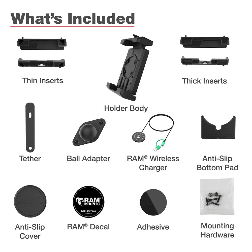 Ram Mount RAM Quick-Grip Pro XL w/Ball  Qi2 15W Wireless Charger [RAM-HOL-PD7B-W2MU] - Premium Cell Phone Mounts from RAM Mounting Systems - Just $158.99! Shop now at Brushy Creek Marine