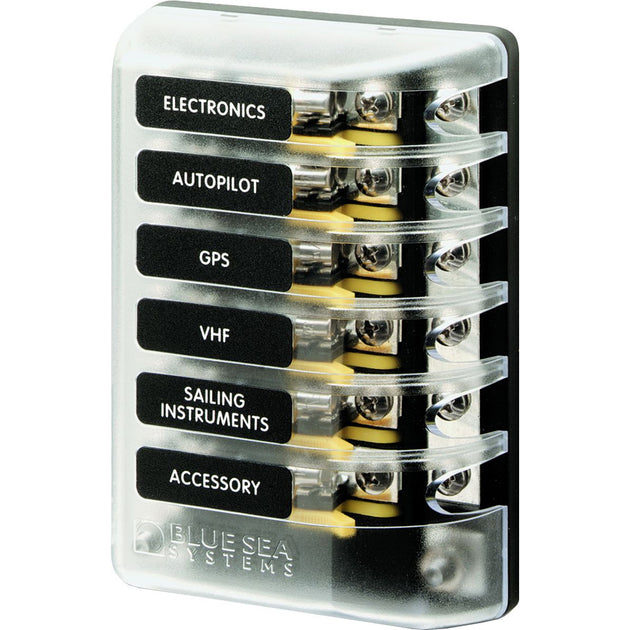 Blue Sea 5015 ST Glass Fuse Block w/Negative Bus [5015] - Premium Fuse Blocks & Fuses from Blue Sea Systems - Just $74.99! Shop now at Brushy Creek Marine