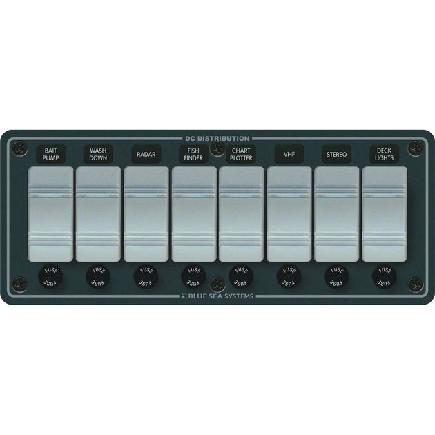 Blue Sea 8261 Waterproof Panel 8 Position - Slate Grey [8261] - Premium Electrical Panels from Blue Sea Systems - Just $381.99! Shop now at Brushy Creek Marine