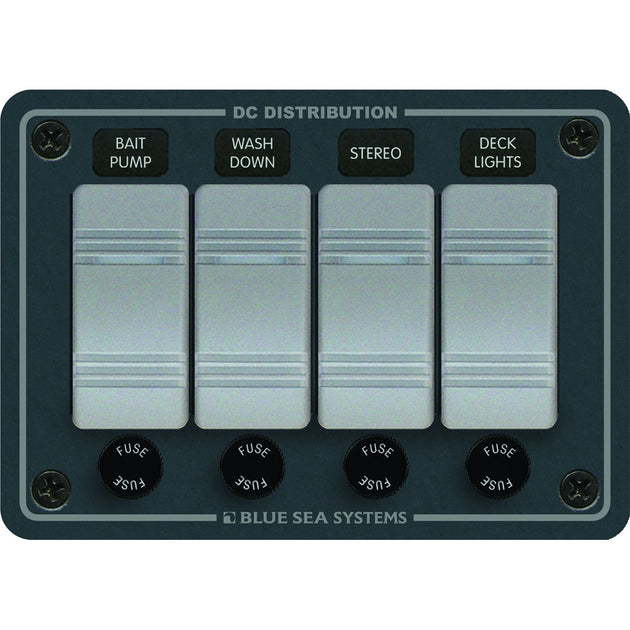Blue Sea 8262 Waterproof Panel 4 Position - Slate Grey [8262] - Premium Electrical Panels from Blue Sea Systems - Just $227.99! Shop now at Brushy Creek Marine