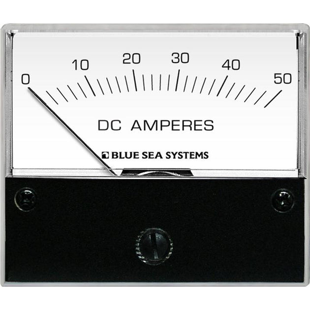 Blue Sea 8022 DC Analog Ammeter - 2-3/4 Face, 0-50 AMP DC [8022] - Premium Meters & Monitoring from Blue Sea Systems - Just $129.99! Shop now at Brushy Creek Marine