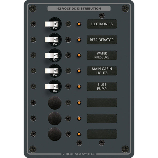 Blue Sea 8023 DC 8 Position Circuit Breaker - White Switches [8023] - Premium Electrical Panels from Blue Sea Systems - Just $377.99! Shop now at Brushy Creek Marine