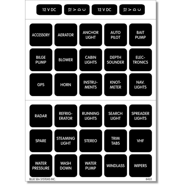 Blue Sea 4215 Square Format Label Set - 30 [4215] - Premium Switches & Accessories from Blue Sea Systems - Just $22.99! Shop now at Brushy Creek Marine