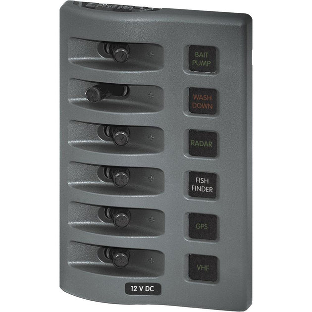Blue Sea 4306 WeatherDeck Water Resistant Fuse Panel - 6 Position - Grey [4306] - Premium Electrical Panels from Blue Sea Systems - Just $188.99! Shop now at Brushy Creek Marine