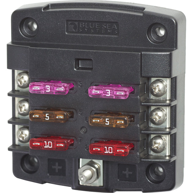 Blue Sea 5033 ST Blade Fuse Block w/out Cover - 6 Circuit w/out Negative Bus [5033] - Premium Fuse Blocks & Fuses from Blue Sea Systems - Just $65.99! Shop now at Brushy Creek Marine