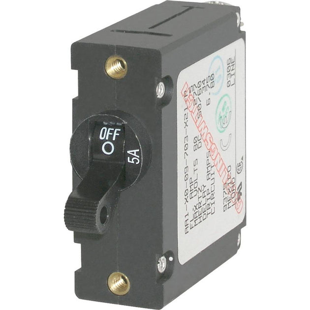 Blue Sea 7200 AC / DC Single Pole Magnetic World Circuit Breaker  -  5 Amp [7200] - Premium Circuit Breakers from Blue Sea Systems - Just $33.99! Shop now at Brushy Creek Marine