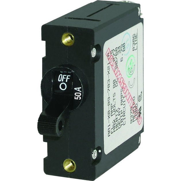 Blue Sea 7228 AC / DC Single Pole Magnetic World Circuit Breaker  -  50 Amp [7228] - Premium Circuit Breakers from Blue Sea Systems - Just $31.99! Shop now at Brushy Creek Marine