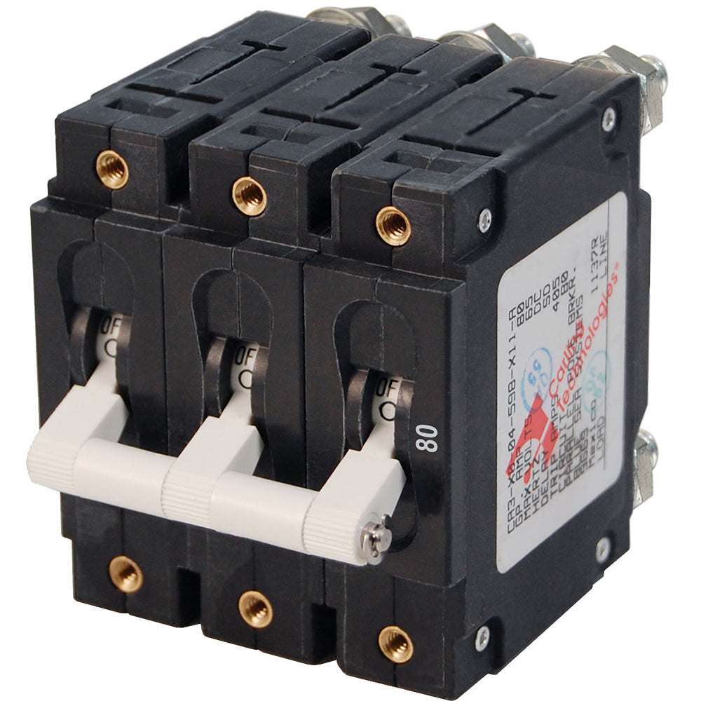 Blue Sea 7289 C-Series Triple Pole Circuit Breaker - 80A [7289] - Premium Circuit Breakers from Blue Sea Systems - Just $255.99! Shop now at Brushy Creek Marine