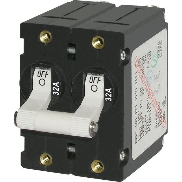 Blue Sea 7295 A-Series Double Pole Toggle - 32A - White [7295] - Premium Circuit Breakers from Blue Sea Systems - Just $75.99! Shop now at Brushy Creek Marine
