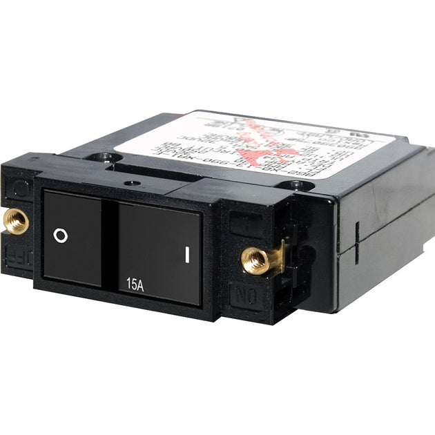 Blue Sea 7403 Single Pole Small Case 2" Flat Rocker Circuit Breaker  -  15 Amp [7403] - Premium Circuit Breakers from Blue Sea Systems - Just $40.99! Shop now at Brushy Creek Marine