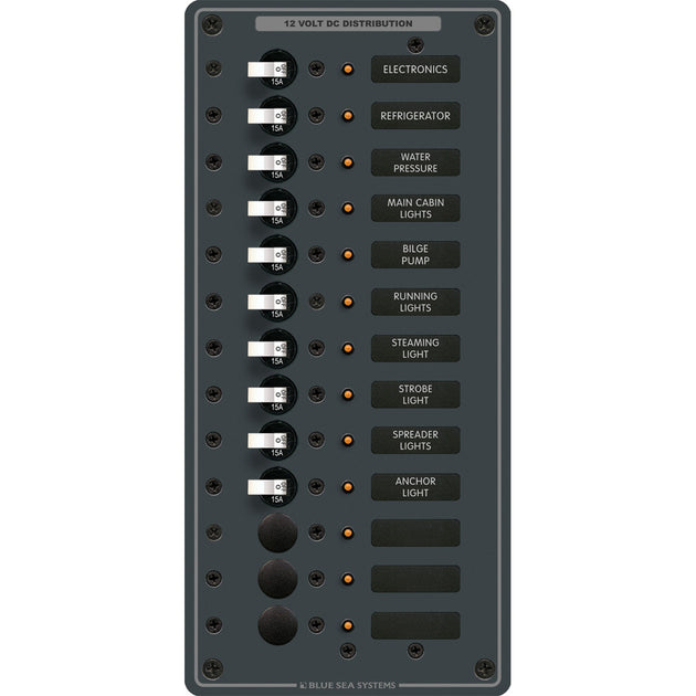 Blue Sea 8376 Panel DC 13 Position Vertical [8376] - Premium Electrical Panels from Blue Sea Systems - Just $684.99! Shop now at Brushy Creek Marine