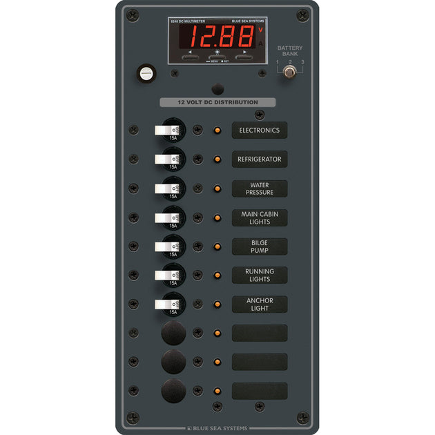 Blue Sea 8402 DC 10 Position w/Multi-Function Meter [8402] - Premium Electrical Panels from Blue Sea Systems - Just $947.99! Shop now at Brushy Creek Marine