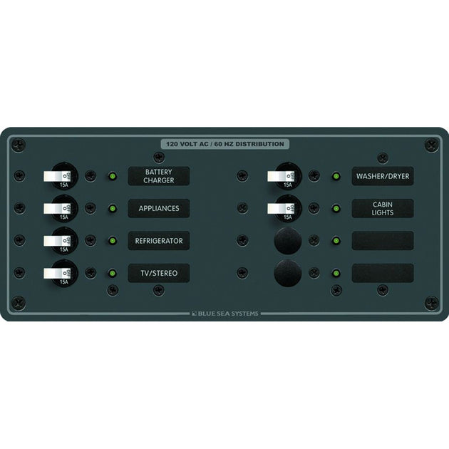 Blue Sea 8411 AC 8 Position [8411] - Premium Electrical Panels from Blue Sea Systems - Just $465.99! Shop now at Brushy Creek Marine