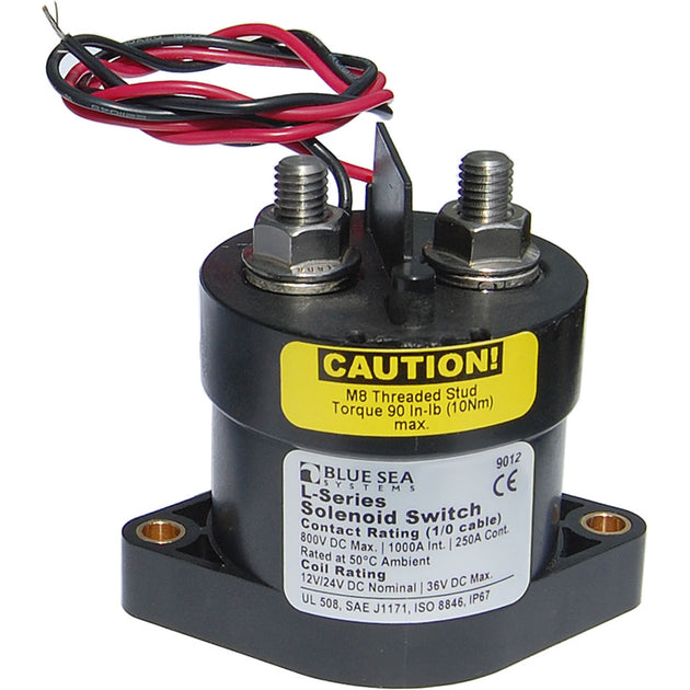 Blue Sea 9012 L Solenoid Switch - 12-24VDC - 250A [9012] - Premium Battery Management from Blue Sea Systems - Just $416.99! Shop now at Brushy Creek Marine